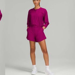 Lululemon High Neck UVP Zippered Romper Magenta Purple